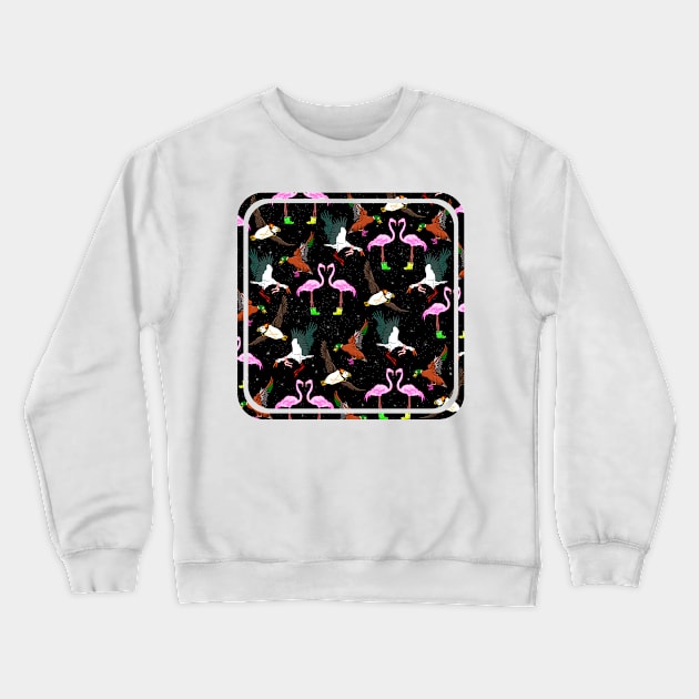 Funny Winter Bird Pattern Crewneck Sweatshirt by mailboxdisco